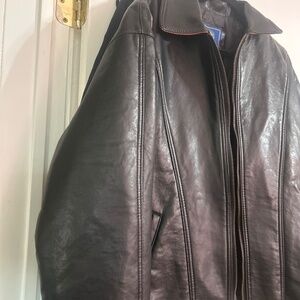 Italian Textile Leather black leather jacket